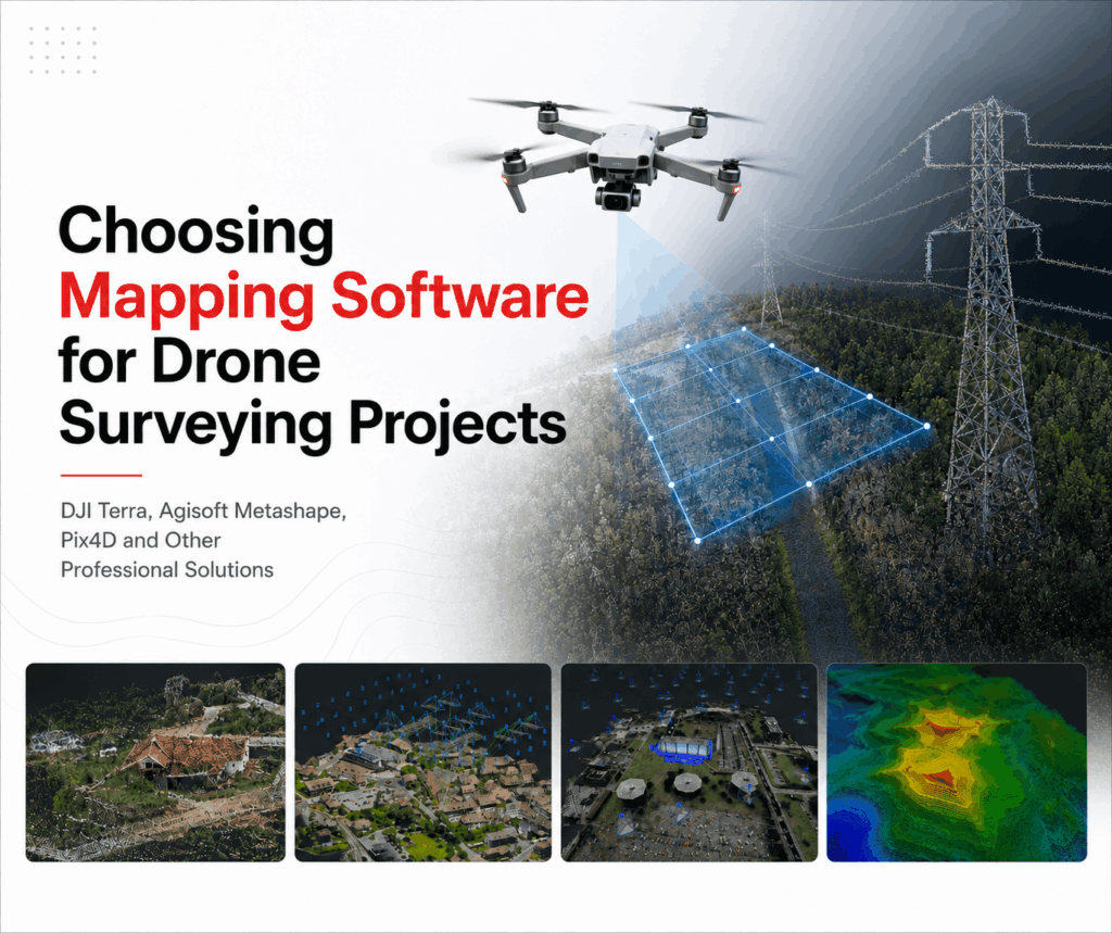 Choosing Mapping Software for Drone Surveying Projects DJI Terra, Agisoft Metashape, Pix4D and Other Professional Solutions