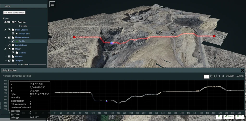 OpenDroneMap height_profile